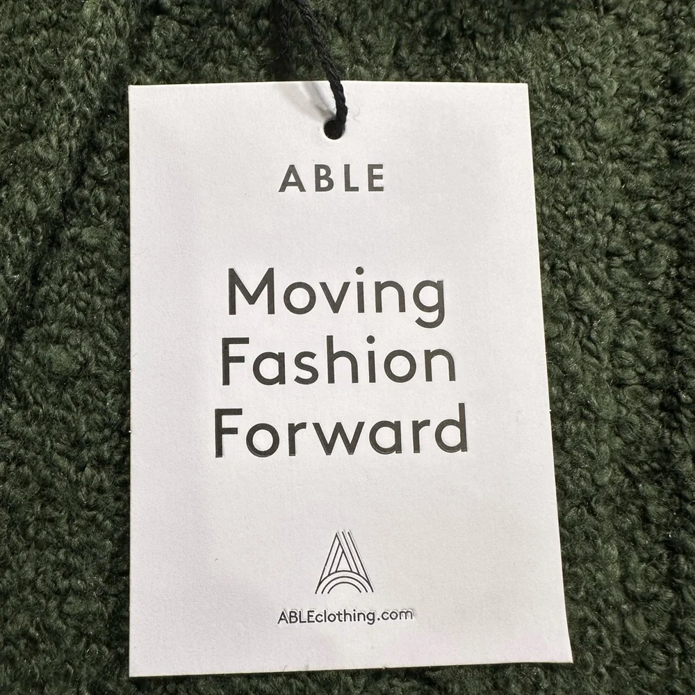 NWT ABLE Harlow Boucle hoodie sweater in Alpine‎ Green.